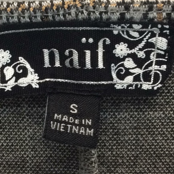 Naif Plaid Short Ruffle Sleeves Mini Dress Size Small - Picture 6 of 13